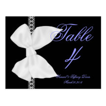 Número elegante de la tabla del boda postales