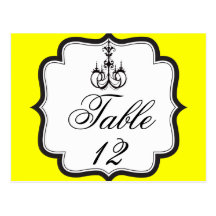Número elegante de la tabla del boda tarjetas postales