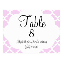 Número elegante de la tabla del boda tarjeta postal