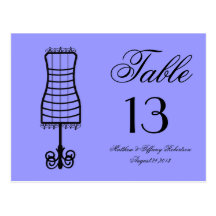 Número elegante de la tabla del boda tarjeta postal