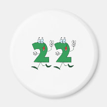Número feliz 22 imán para frigorífico