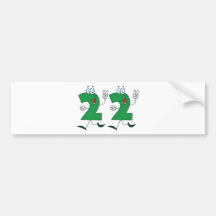 Número feliz 22 pegatina de parachoque