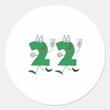 Número feliz 22 pegatinas  