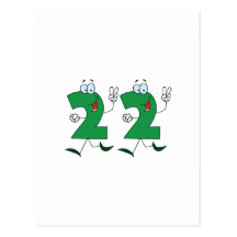 Número feliz 22 tarjetas postales