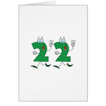 Número feliz 22 tarjeton