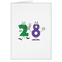 Número feliz 28 felicitacion 