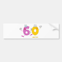 Número feliz 60 pegatina de parachoque