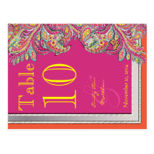 Número marroquí de la tabla del boda de la mandari tarjeta postal