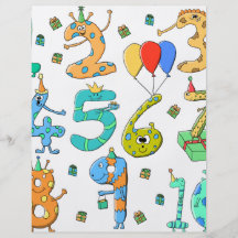 Números de la fiesta de cumpleaños flyer personalizado