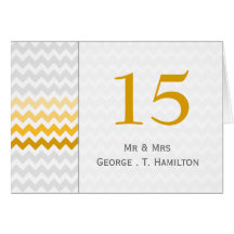 Números de la tabla del boda de Ombre del amarillo Felicitacion