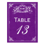 Números de la tabla del boda del guión del cuento  tarjetas postales
