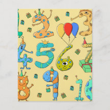 Números del cumpleaños, en amarillo tarjetones