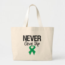 Nunca dé para arriba (el cáncer de hígado) bolsa lienzo