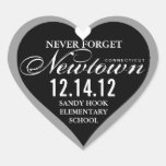 Nunca olvide al pegatina del corazón de la tragedi