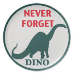 Nunca olvide el dinosaurio plato de comida