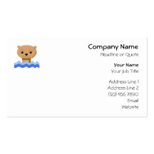 Nutria de la natación tarjetas de visita