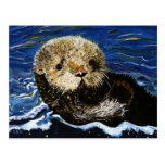 Nutria de mar linda tarjetas postales