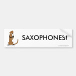 Nutria que toca el saxofón etiqueta de parachoque