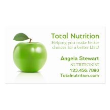 Nutricionista con Apple Plantillas De Tarjetas De Visita