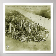 NYC, según lo diseñado por Howard Roark Posters