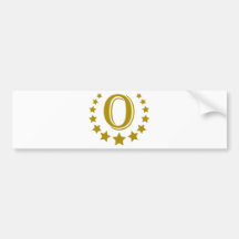 O-Letra-Estrella-Corona Pegatina De Parachoque