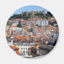 O Rossio e a Colina do Castelo, Lisboa, Portugal Ímans