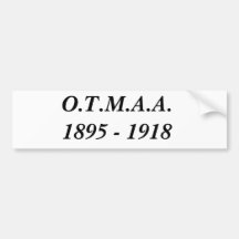 O.T.M.A.A.1895 - 1918 ETIQUETA DE PARACHOQUE