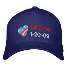 Obama, 1-20-09 gorras bordadas