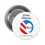 OBAMA 2012 su botón de solicitación de votos Pins