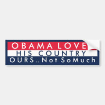 Obama ama su país pegatina de parachoque