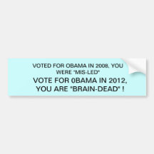 OBAMA ANTI BUMPERSTICKER PEGATINA DE PARACHOQUE