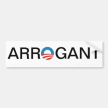 Obama arrogante pegatina de parachoque
