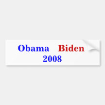 Obama - Biden 2008 Etiqueta De Parachoque
