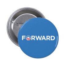 Obama Biden 2012 adelante (blanco en azul claro) Pins