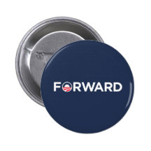 Obama Biden 2012 adelante (blanco en azul marino) Pin