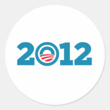 Obama/Biden 2012 (azul) Etiquetas Redondas