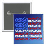 OBAMA; Botón cuadrado de 08 BANDERAS Pin