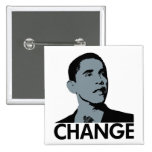 Obama: Cambie el botón cuadrado Pin