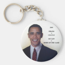 Obama = cambio Mccain = más iguales Llavero