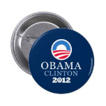 Obama Clinton 2012 botones