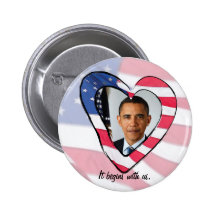 Obama comienza con nosotros el botón pins