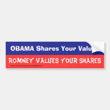 Obama comparte su bumpersticker de los valores pegatina de parachoque