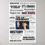 Obama: El 44.o presidente Headline Collage Poster