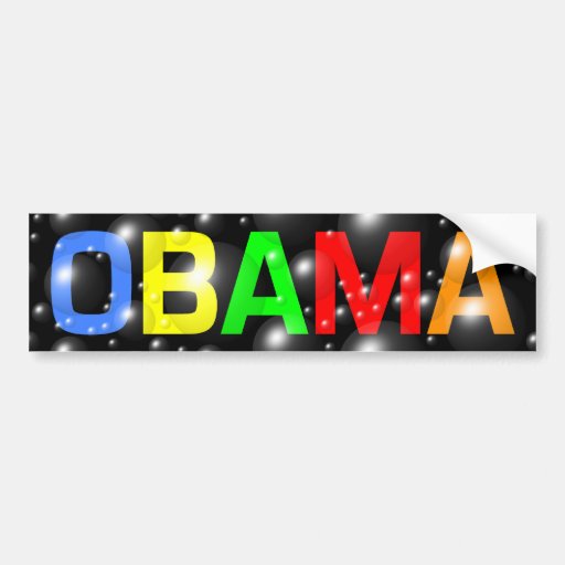 Obama en pegatina para el parachoques colorida de  etiqueta de parachoque
