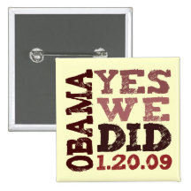 OBAMA HICIMOS SÍ 1.20.09 - botón cuadrado Pins
