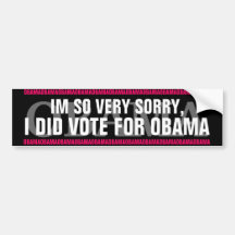 OBAMA - IM TAN MUY TRISTE, VOTÉ POR OBAMA ETIQUETA DE PARACHOQUE