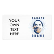 Obama irradia el azul tarjeta fotográfica