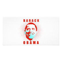 Obama irradia rojo tarjetas fotográficas personalizadas