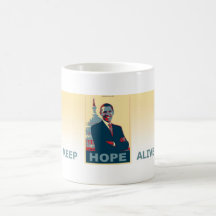 Obama mantiene esperanza viva tazas de café