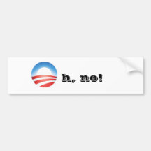 ¡Obama, oh no! Etiqueta De Parachoque